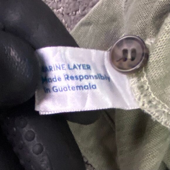 Marine Layer Vintage Heavy Slub Button Down Shirt Men's Medium Faded Green - Picture 5 of 10